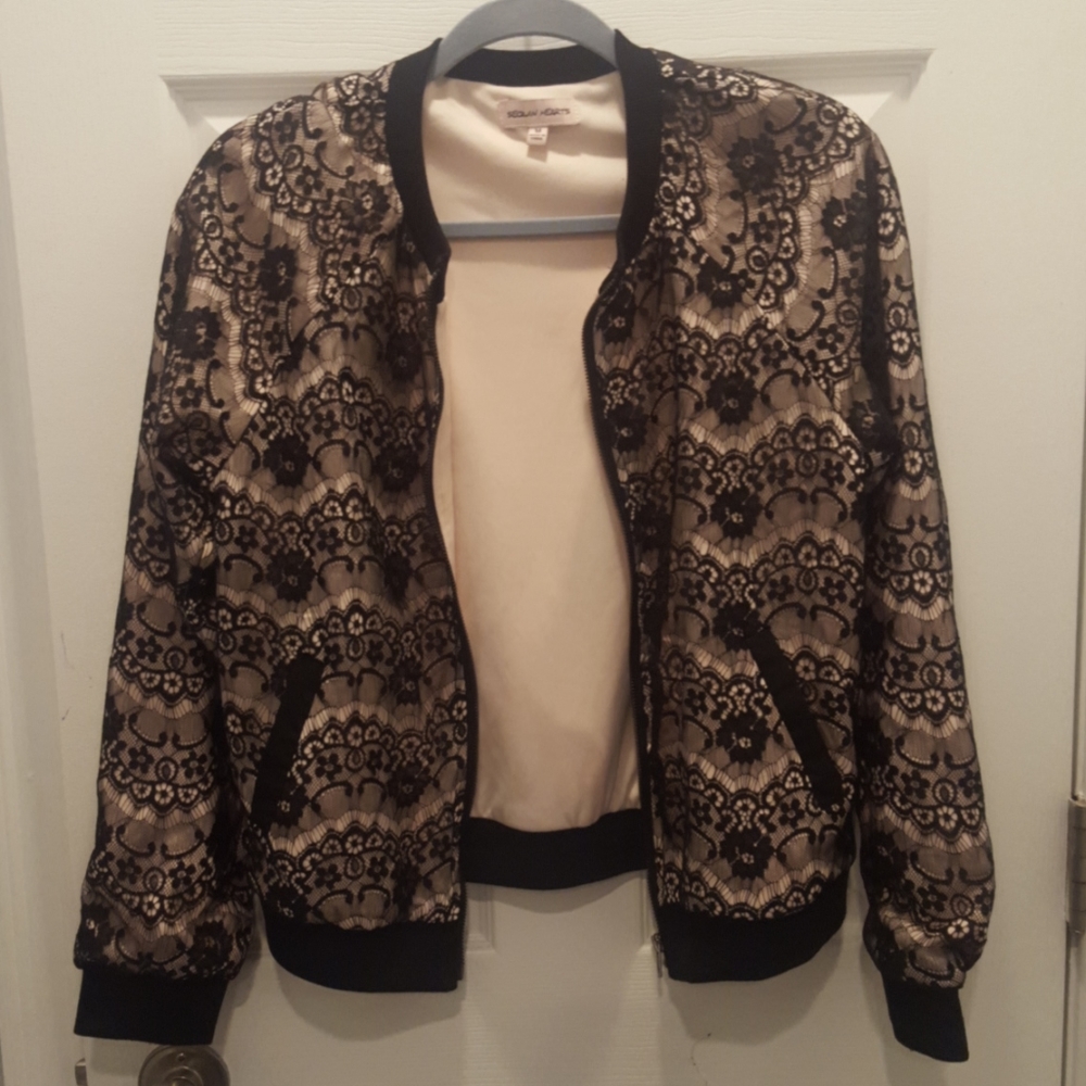 Black lace "bomber" jacket